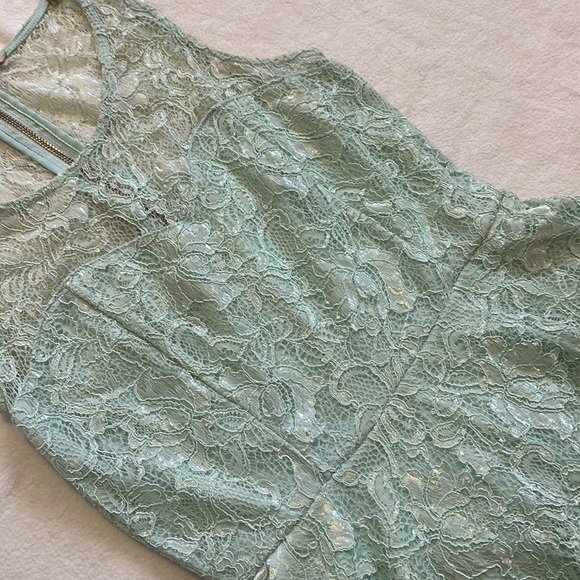 Aqua / Teal Lace Peplum Dress size XS/S - Picture 3 of 4